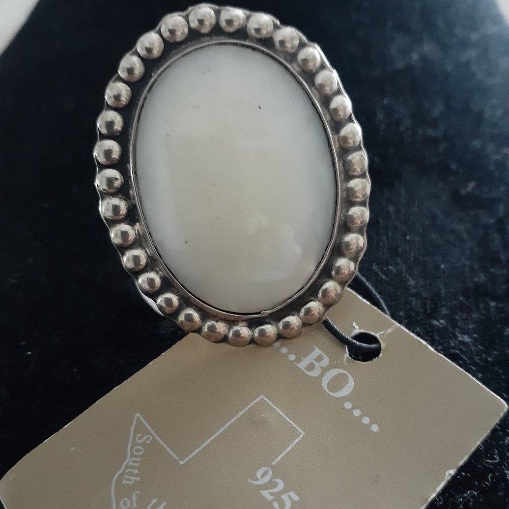 STERLING SILVER RAINBOW GLOW  MOONSTONE RING